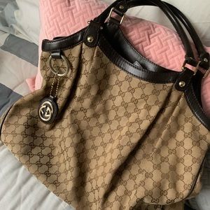 Gucci HOBO Handbag Brown Excellent Condition